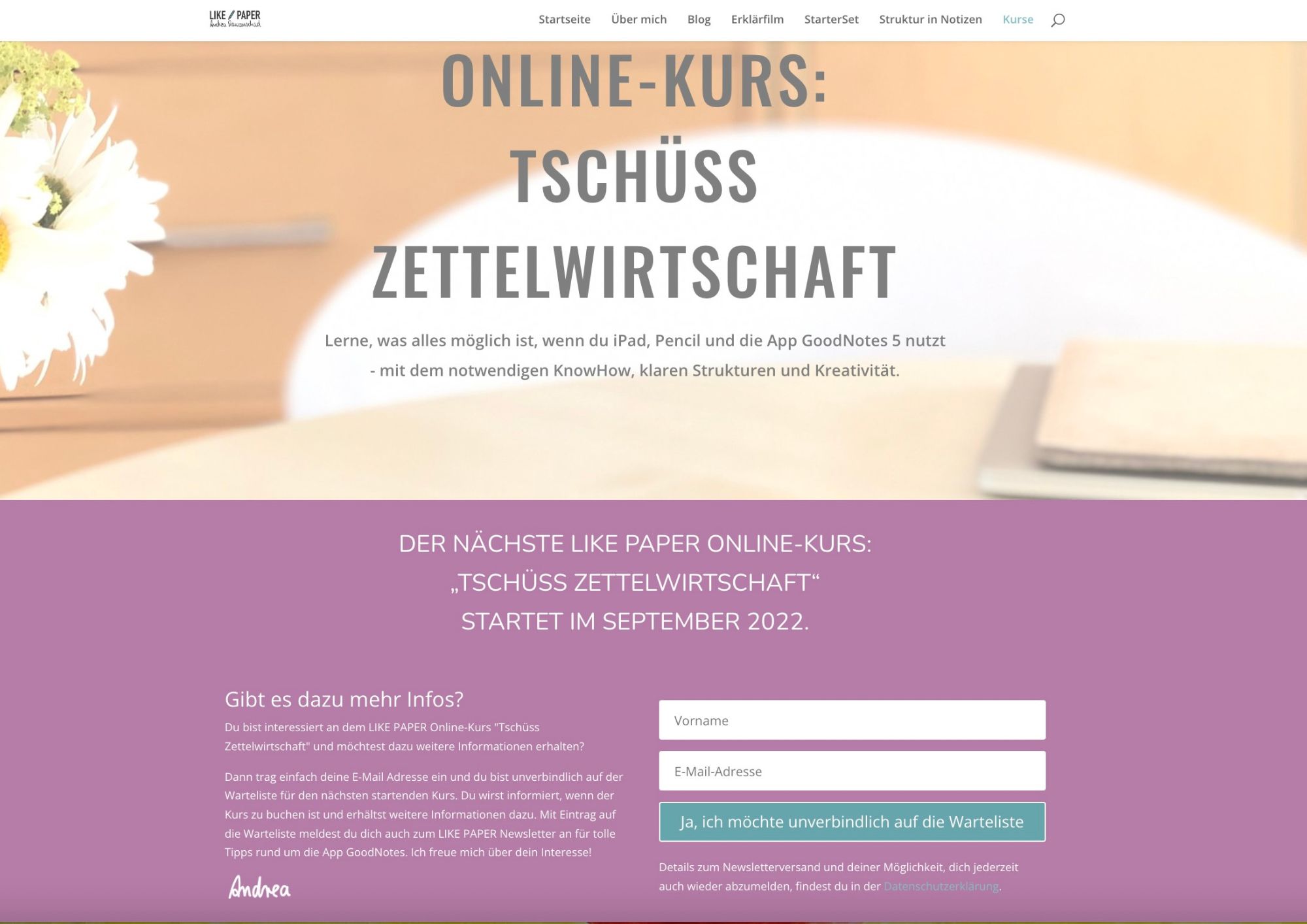 Online-Kurs Tschüss Zettelwirtschaft mit GoodNotes